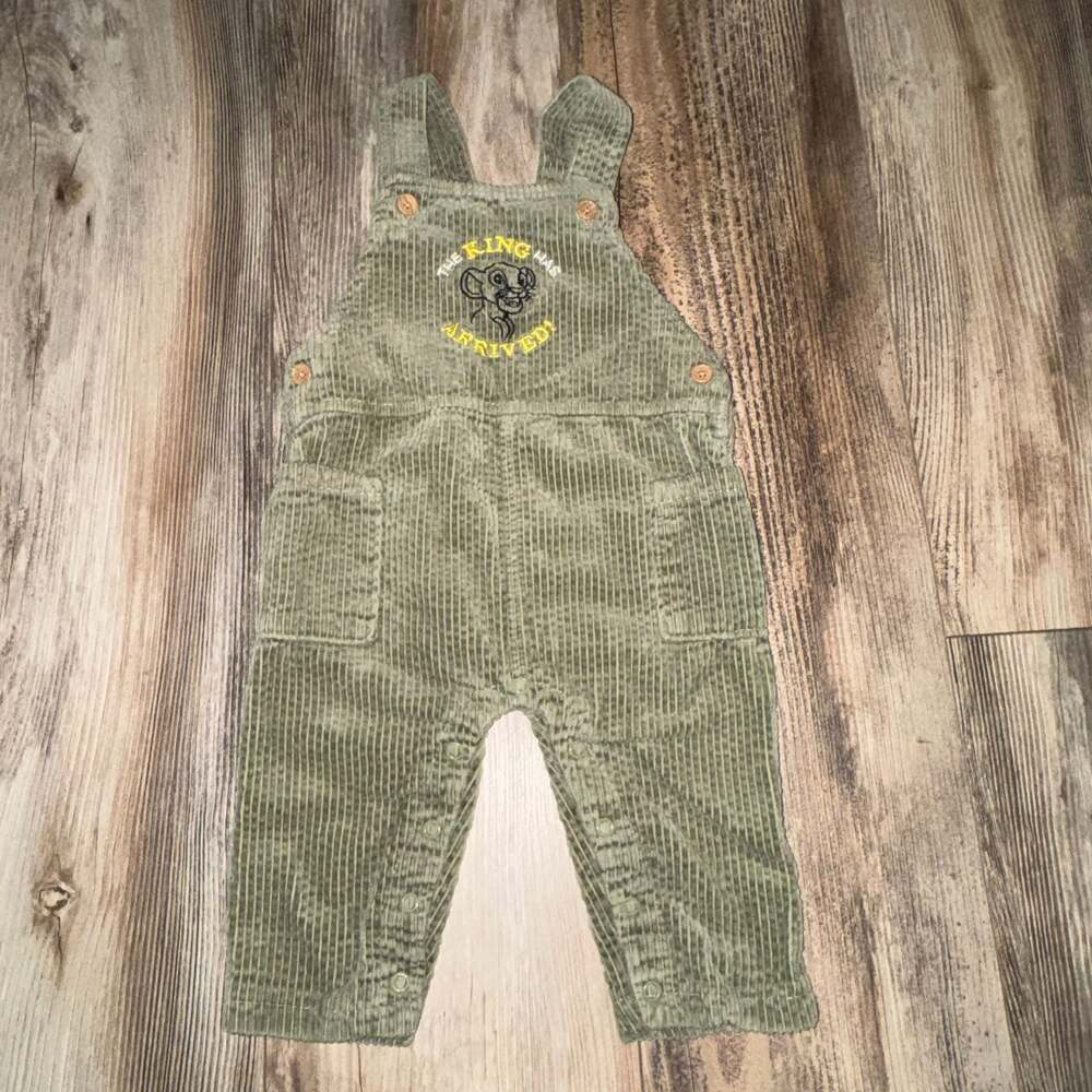 Disney Baby The Lion King Simba Corduroy Overalls Green 12M